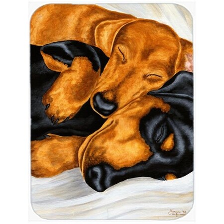 Carolines Treasures AMB1110LCB Dachshund Snuggles Glass Large Cutting Board